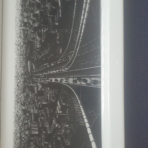Brooklyn Bridge Black & White Ceramic Rectangle Platter - Picture 2 of 4